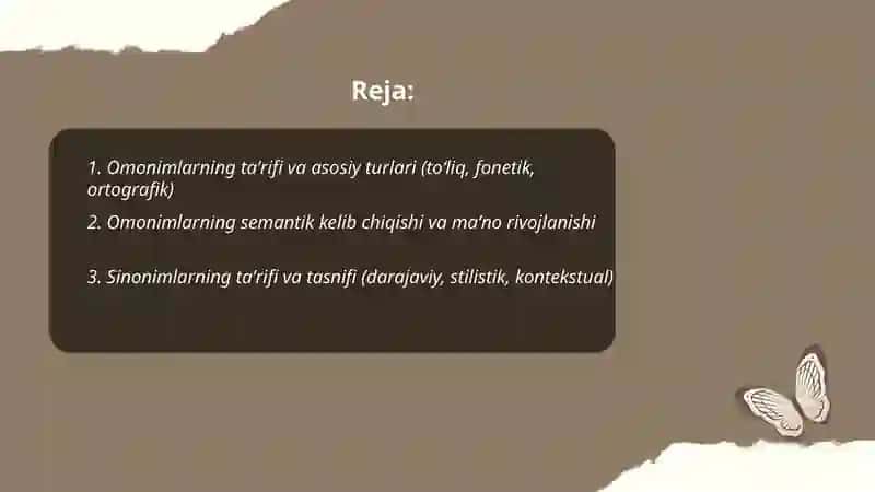 Omonim, sinonim, antonim paronimlar va ularning turlari 2
