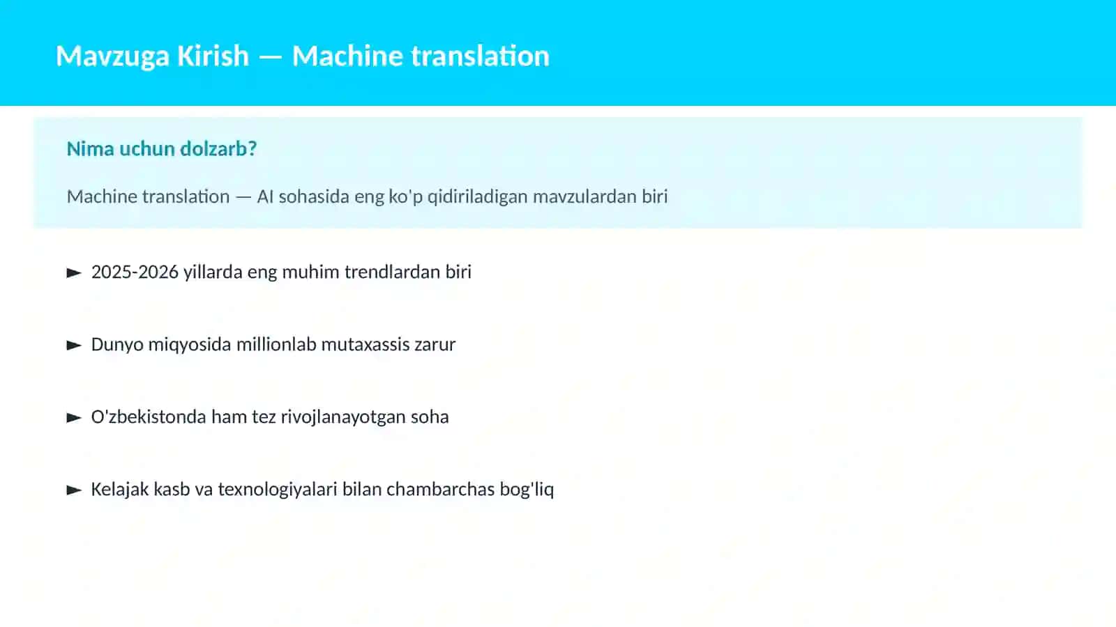 AI | NLP TABIIY TIL QAYTA ISHLASH 2