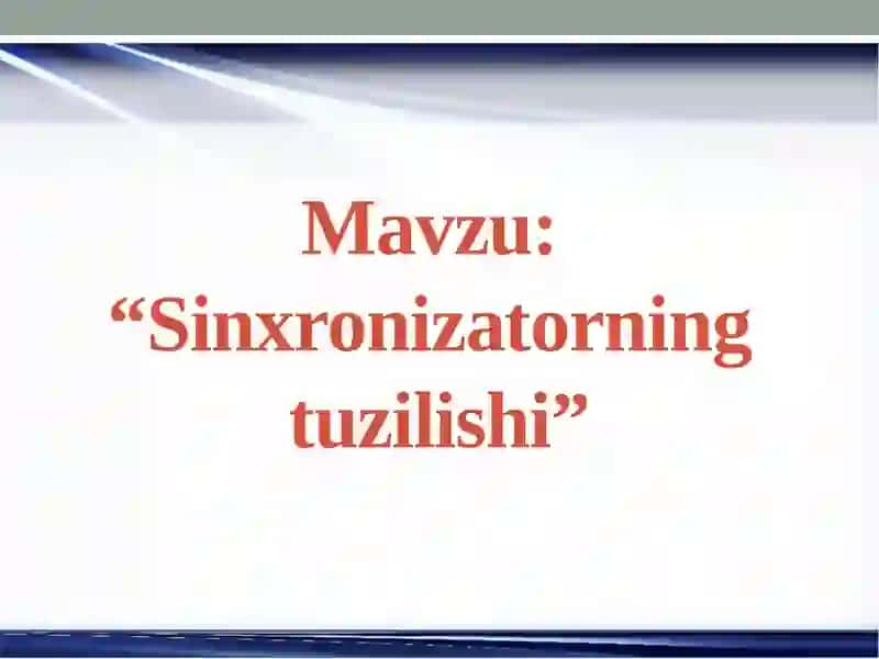 Sinxronizatorning tuzilishi 2