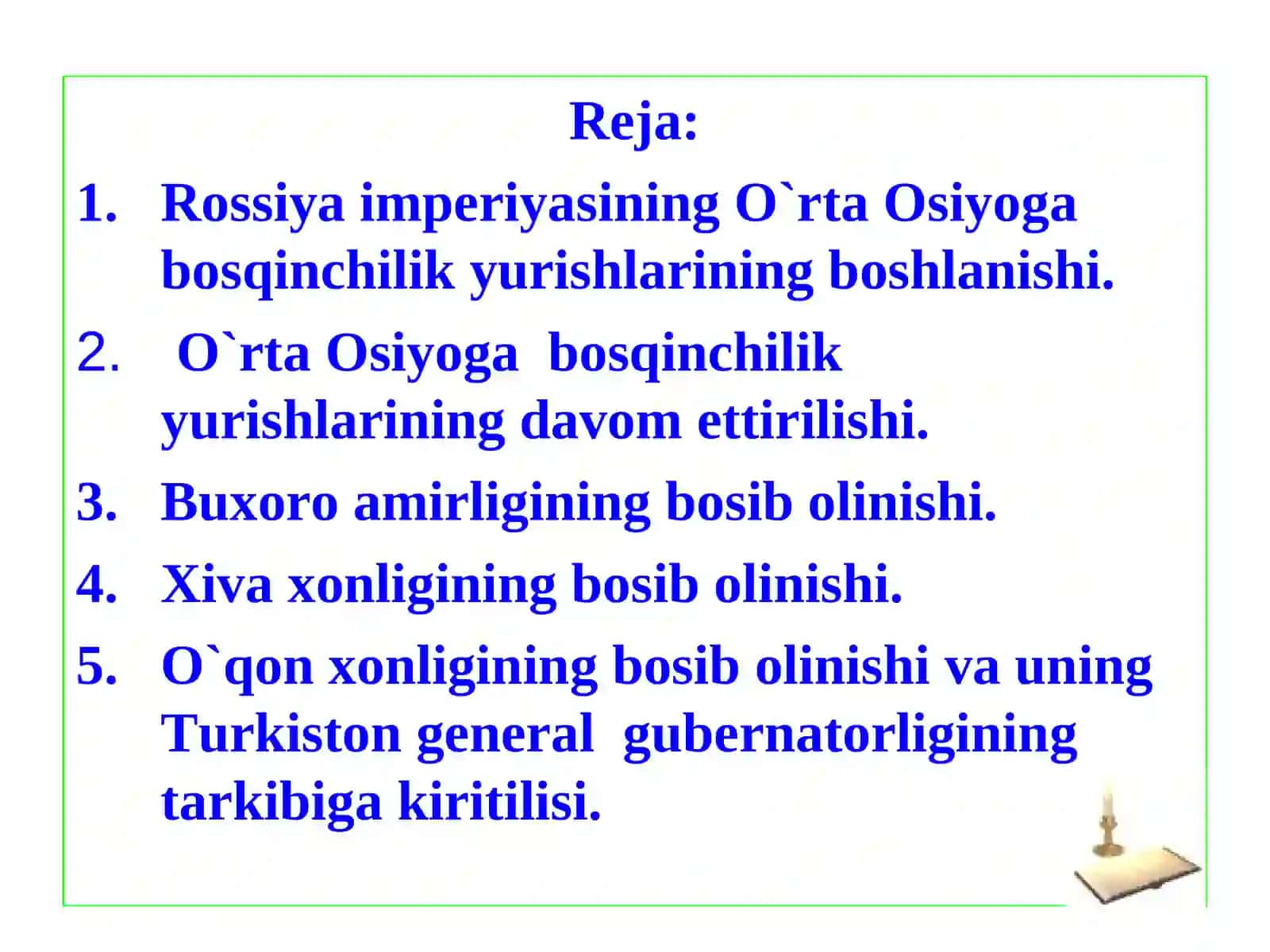 Rossiya imperiyasi tomonidan O`rta Osiyoning bosib olinishi 2