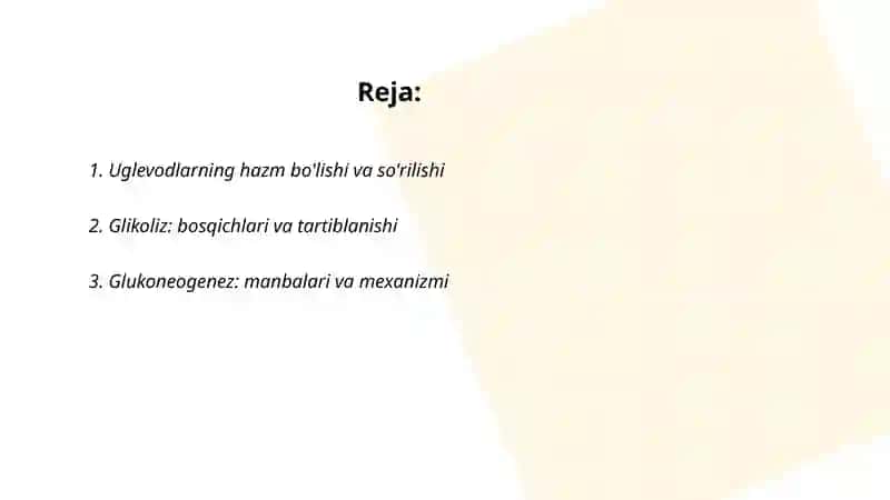 Uglevodlar almashinuvi 2