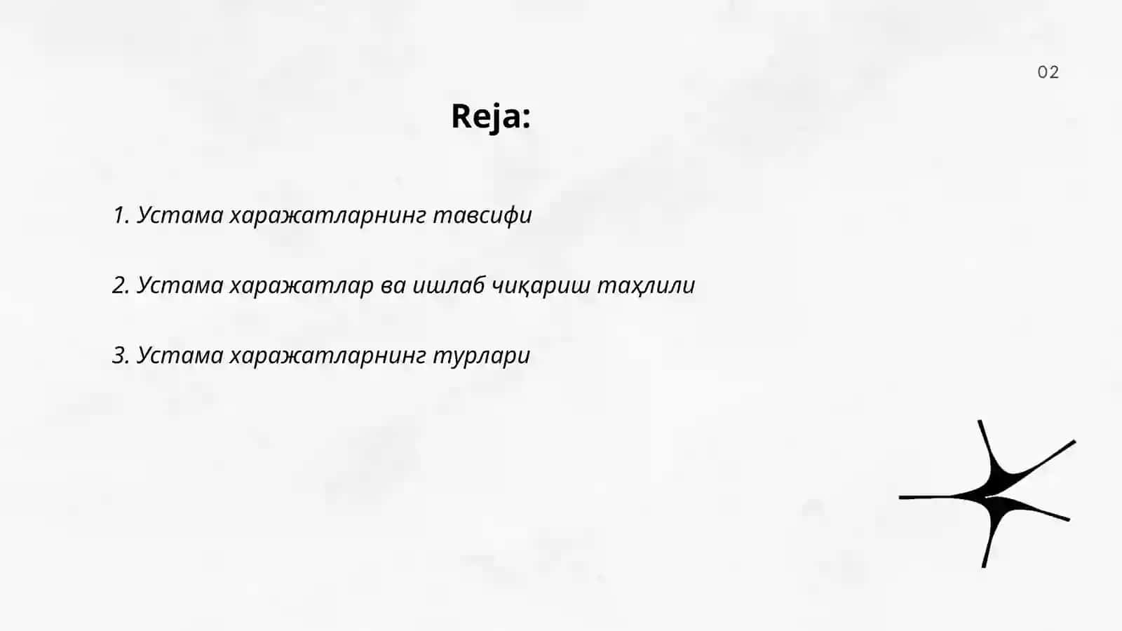 Устама харажатлар ҳисоби 2