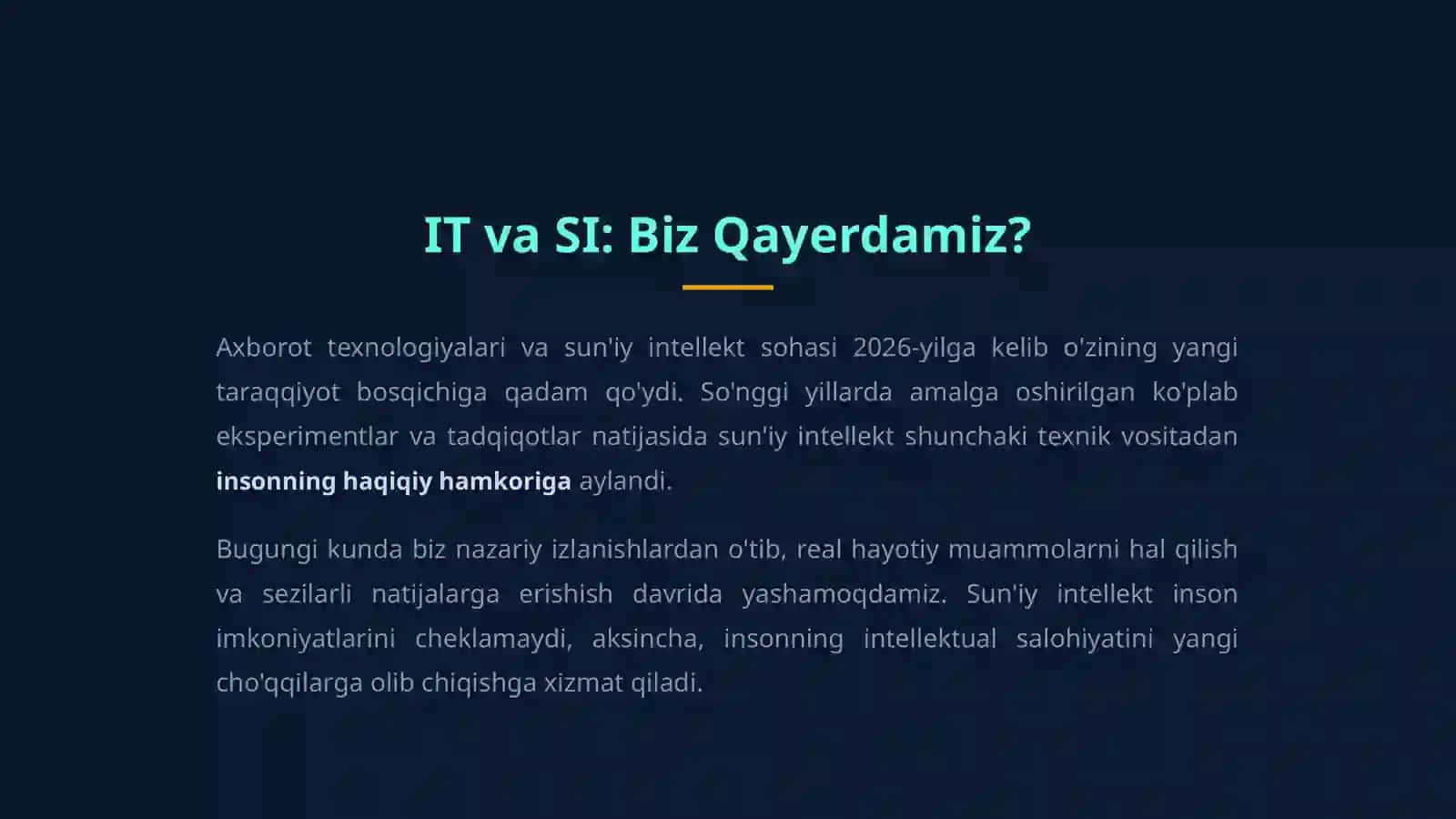Axborot Texnologiyalari va Sun'iy Intellekt 2