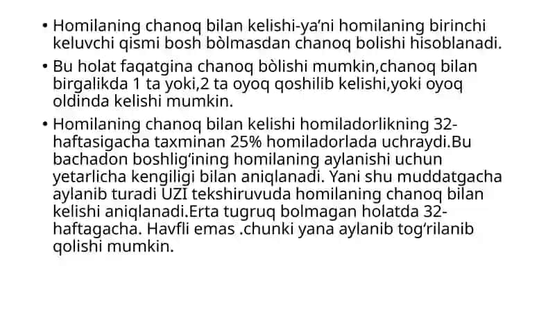 Homilaning chanoq bilan kelishi 2