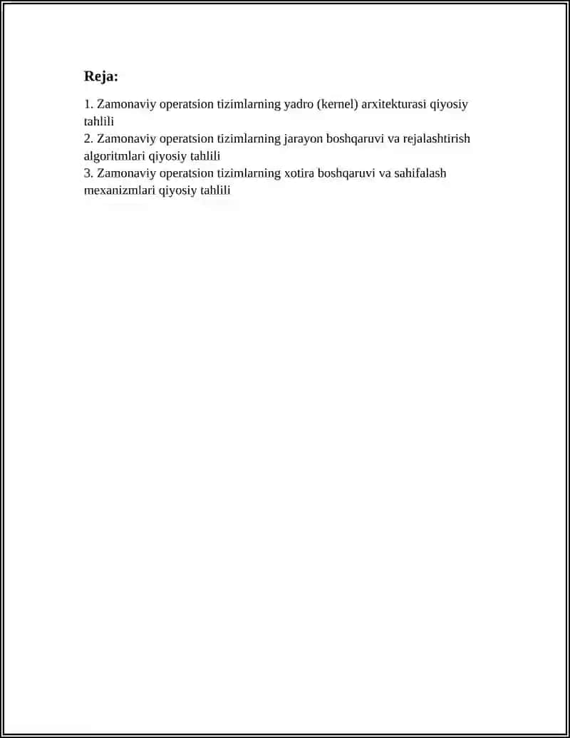 ZAMONAVIY OPERATSION TIZIMLARNING QIYOSIY TAHLILI 2