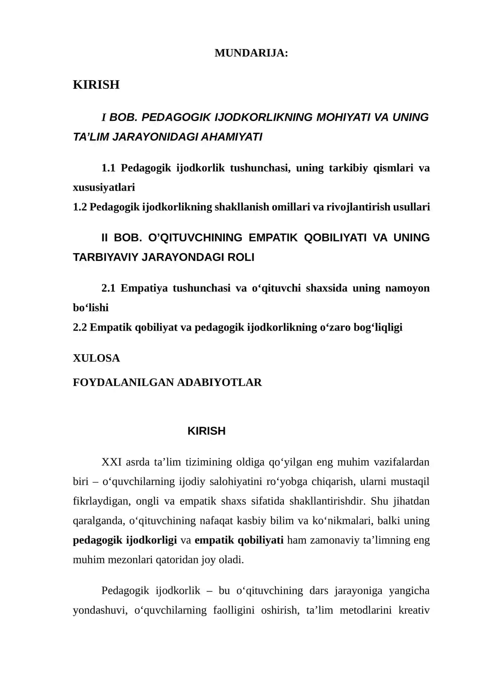 Pedagogik ijodkorlik va o’qituvchining empatik qobiliyati 2
