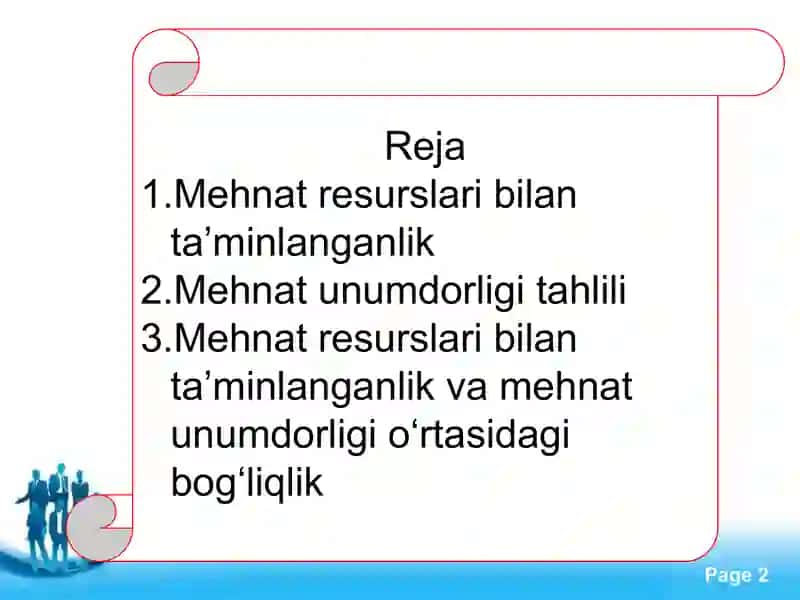 MEHNAT RESURSLARI BILAN TA’MINLANGANLIK VA MEHNAT  UNUMDORLIGI TAHLILI 2