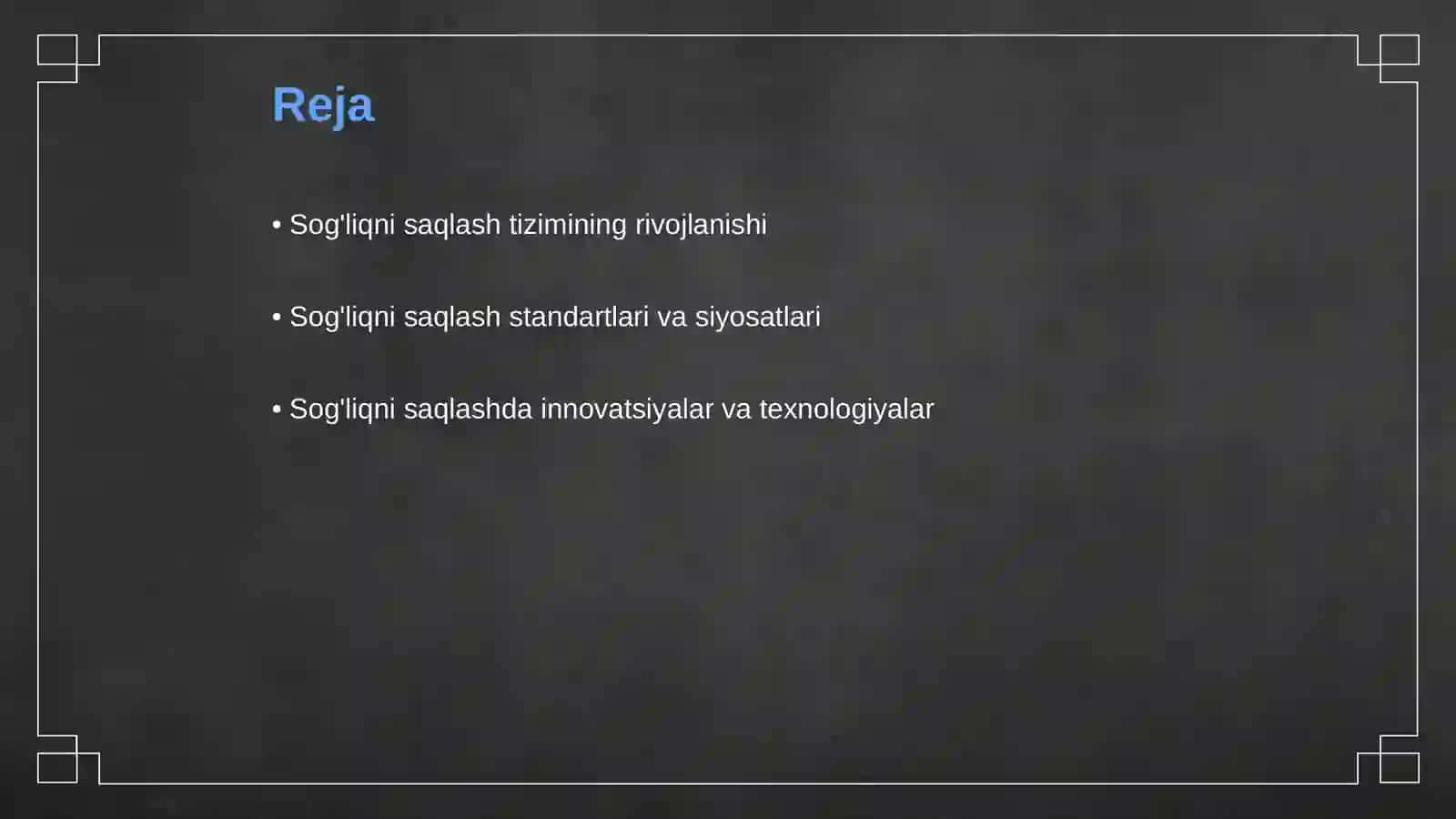 Sog'liqni saqlash tizimida amalga oshirilgan ishlar sog'liqni saqlash tarixi 2