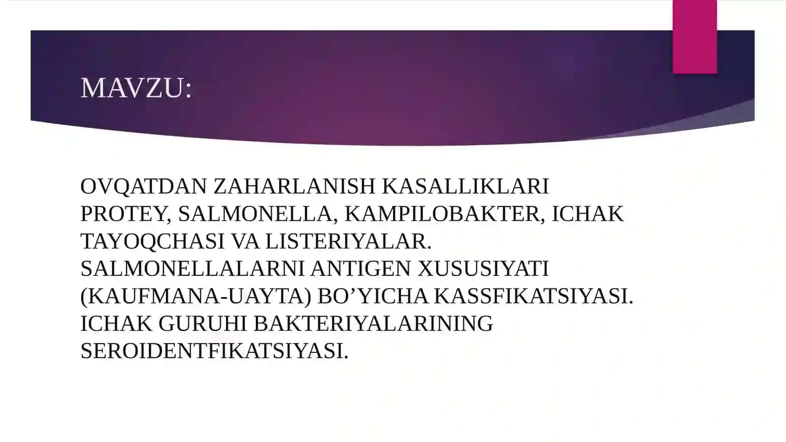 MIKROBIOLOGIYAFANIDAN TAYYORLAGAN MUSTAQIL ISHI 2