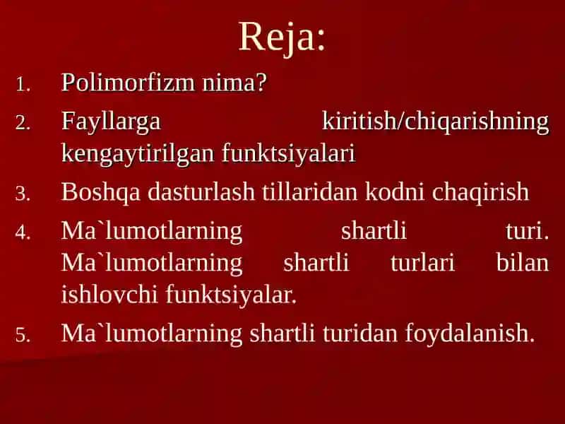 Ma`ruza-16Virtual uskunalar polimorfizmi 2