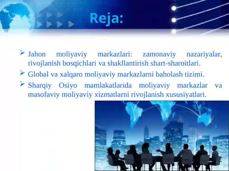 Xalqaro moliyaviy markazlar. 2