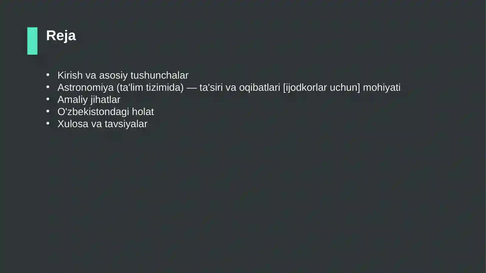 Astronomiya (ta'lim tizimida) — ta'siri va oqibatlari [ijodkorlar uchun] 2