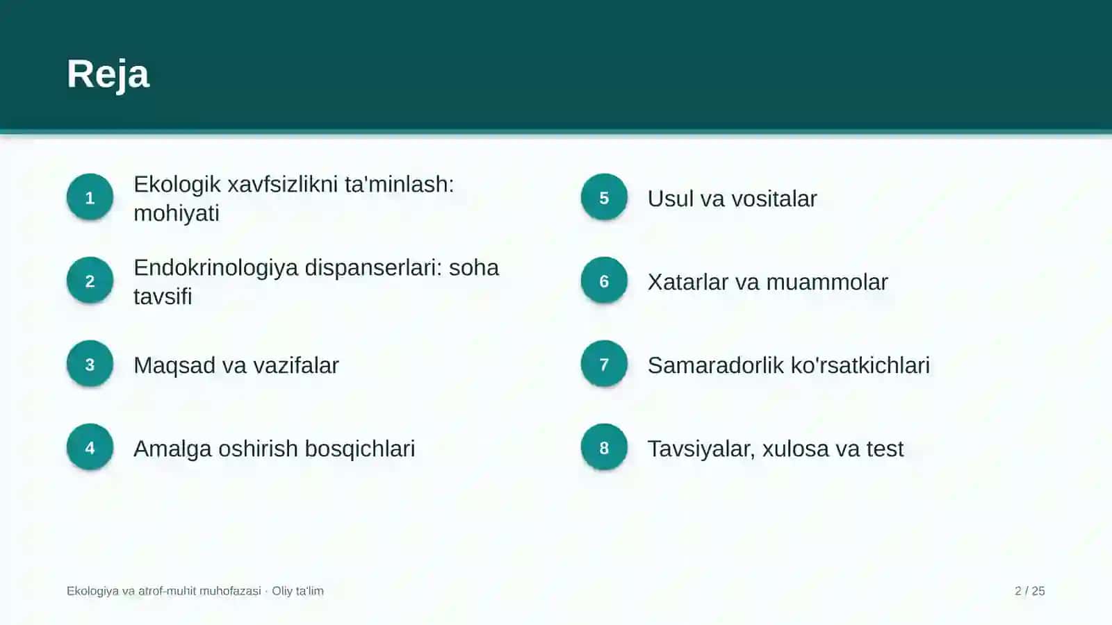 Endokrinologiya dispanserlarida ekologik xavfsizlikni ta'minlash 2
