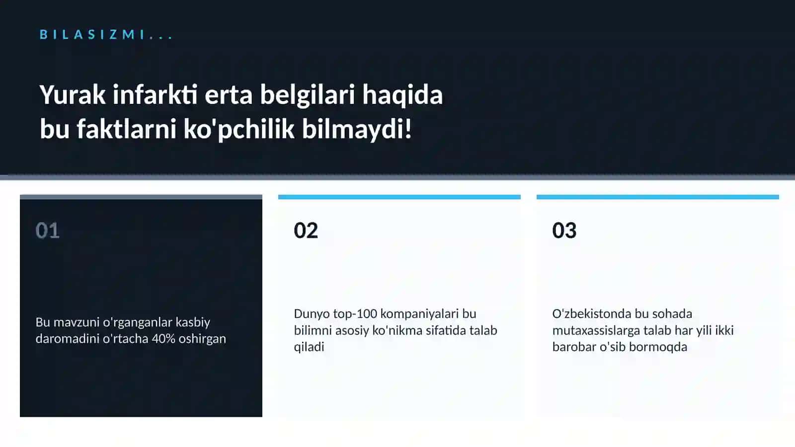 Yurak infarkti erta belgilari 2