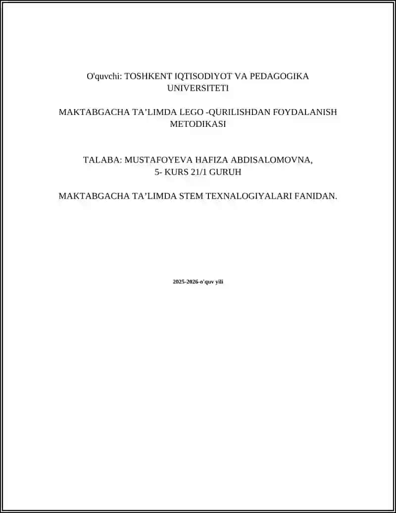 O‘zbekiston Prezidentining MAKTABGACHA TA'LIMGA DOIR MAKTABQACHON VA HAMSHIRASI 2