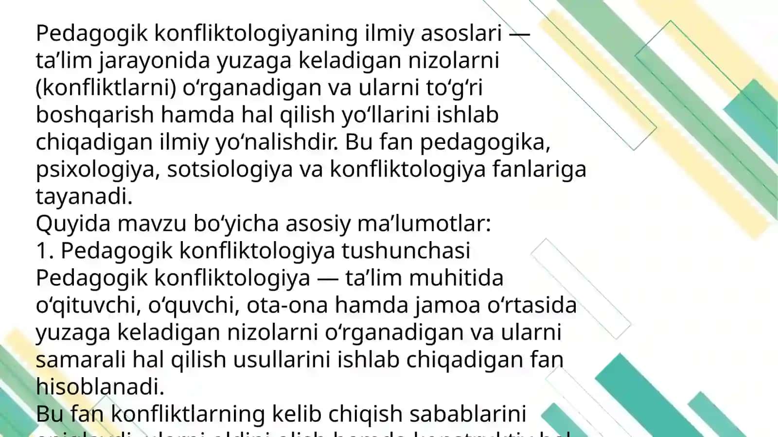 Pedagogik konfliktologiyaning ilmi yasoslari 2