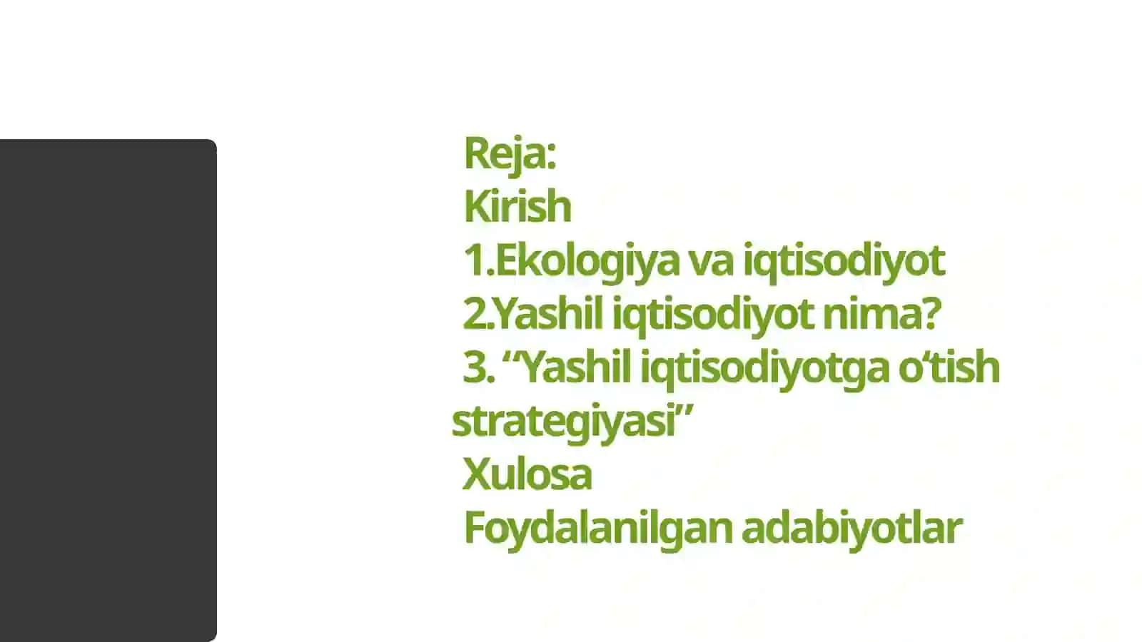 Barqaror rivojlanish va yashil iqtisodiyot 2