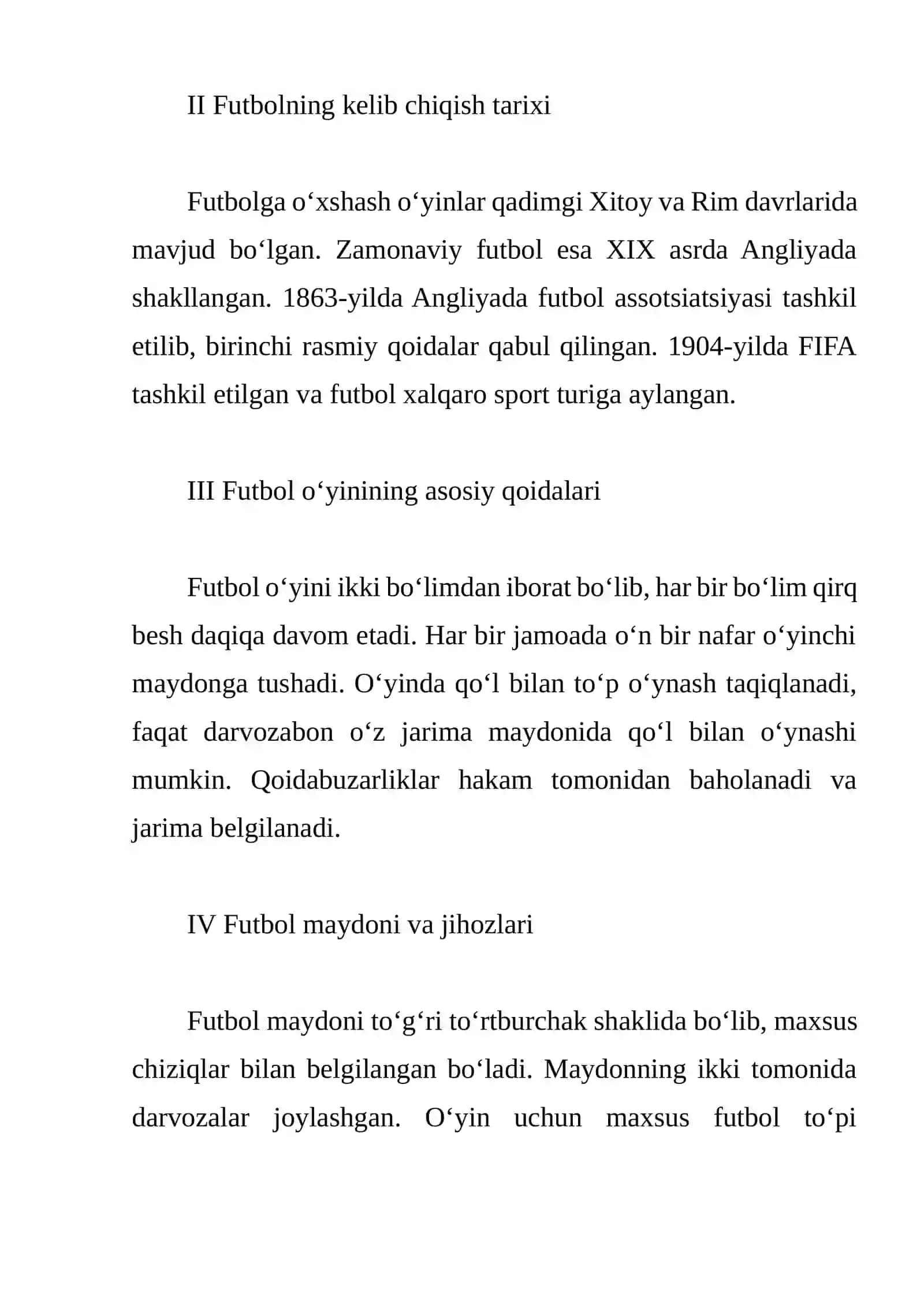 FUTBOL SPORTI HAQIDA REFERAT 2