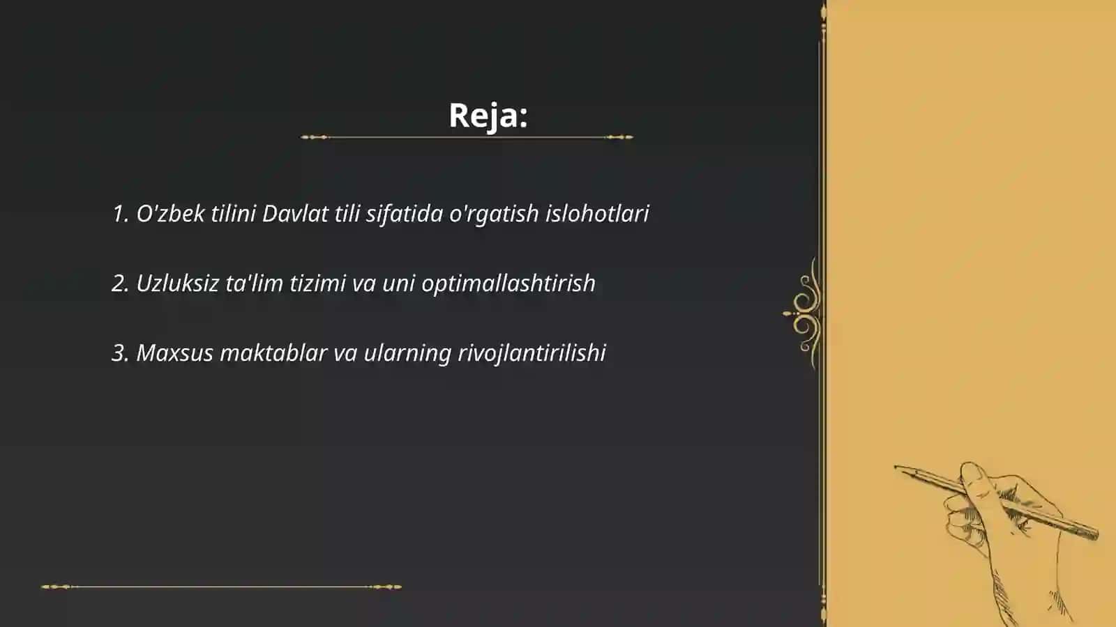 O'zbekiston Respublikasida ta'lim sohasida amalga oshirilgan islohotlar 2
