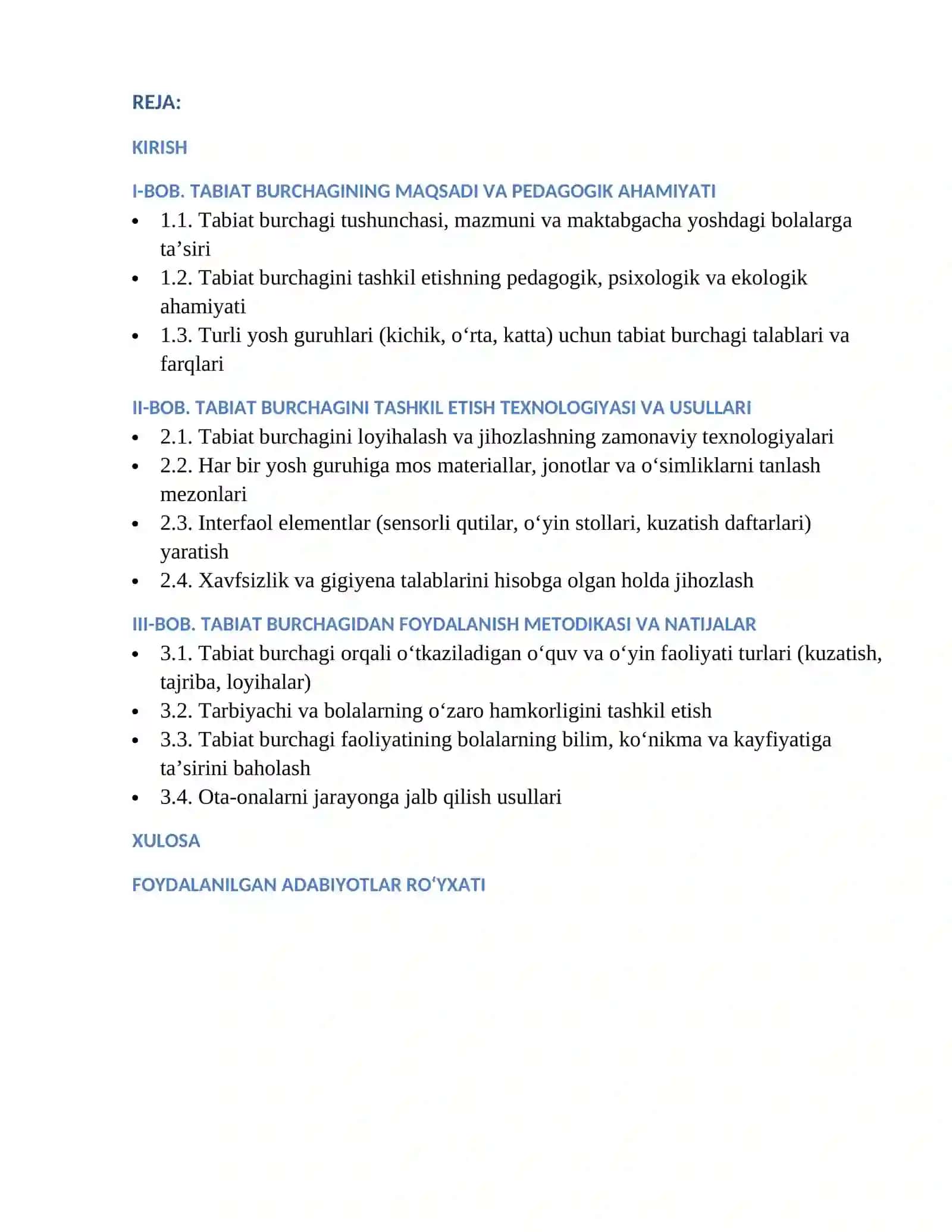 Maktabgacha ta'lim tashkilotining turli yosh guruhlarida tabiat burchagini tashkil etish texnalogiyasi 2