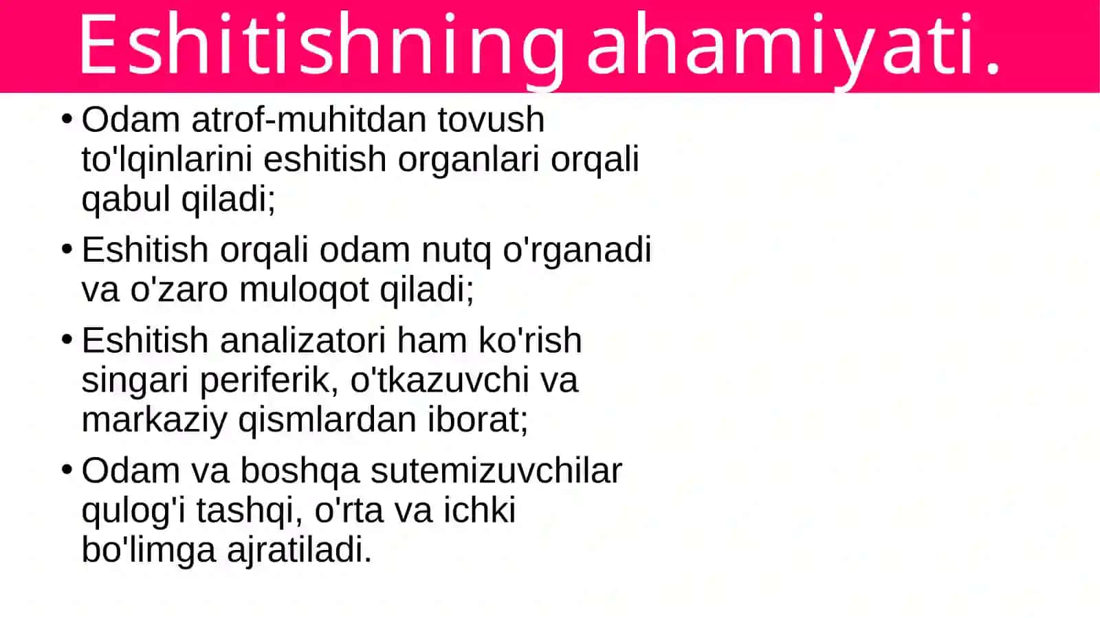 Eshitish organlarining tuzilishi 2