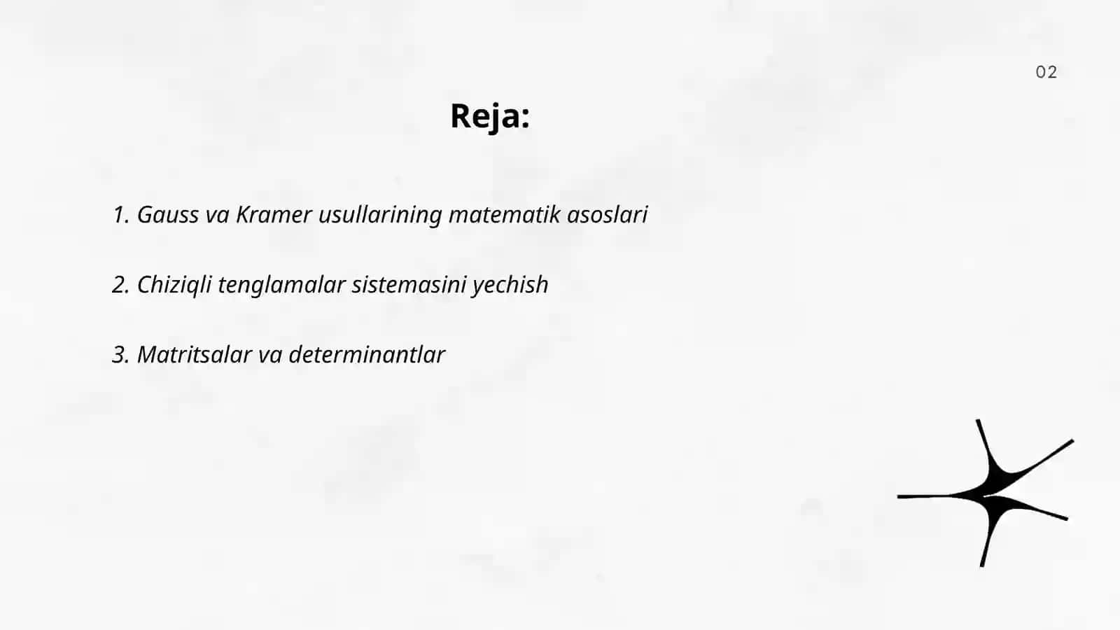 Gauss va Kramer usullari 2