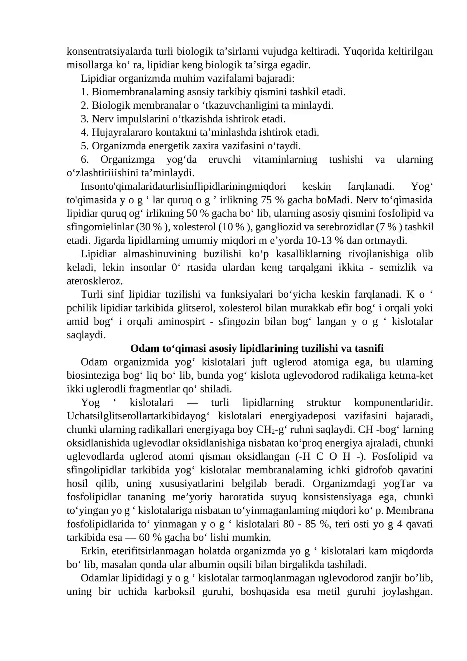 Lipidlar almashinuvi biokimyosi 2
