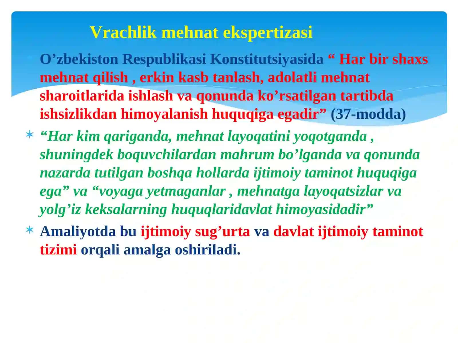 Vaqtinchalik va turg`un mehnatga layoqatsizlik qobiliyatini aniqlash bo‘yicha vrachlik ekspertizasi 2