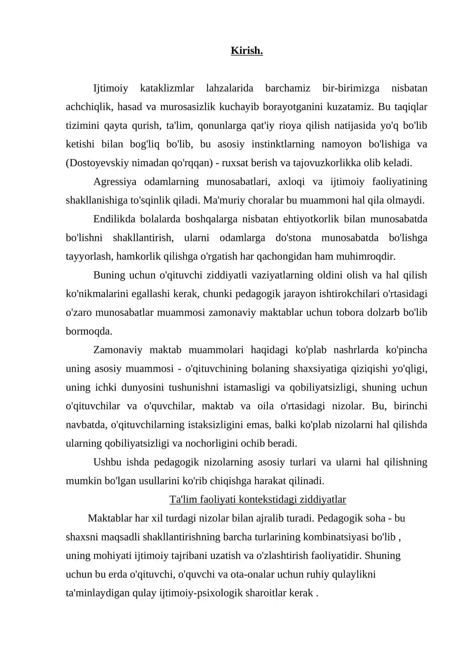 Boshlang'ich ta'lim pedagogikasida ziddiyatli vaziyatlarni hal qilish pedagogik kompetensiyasi 2