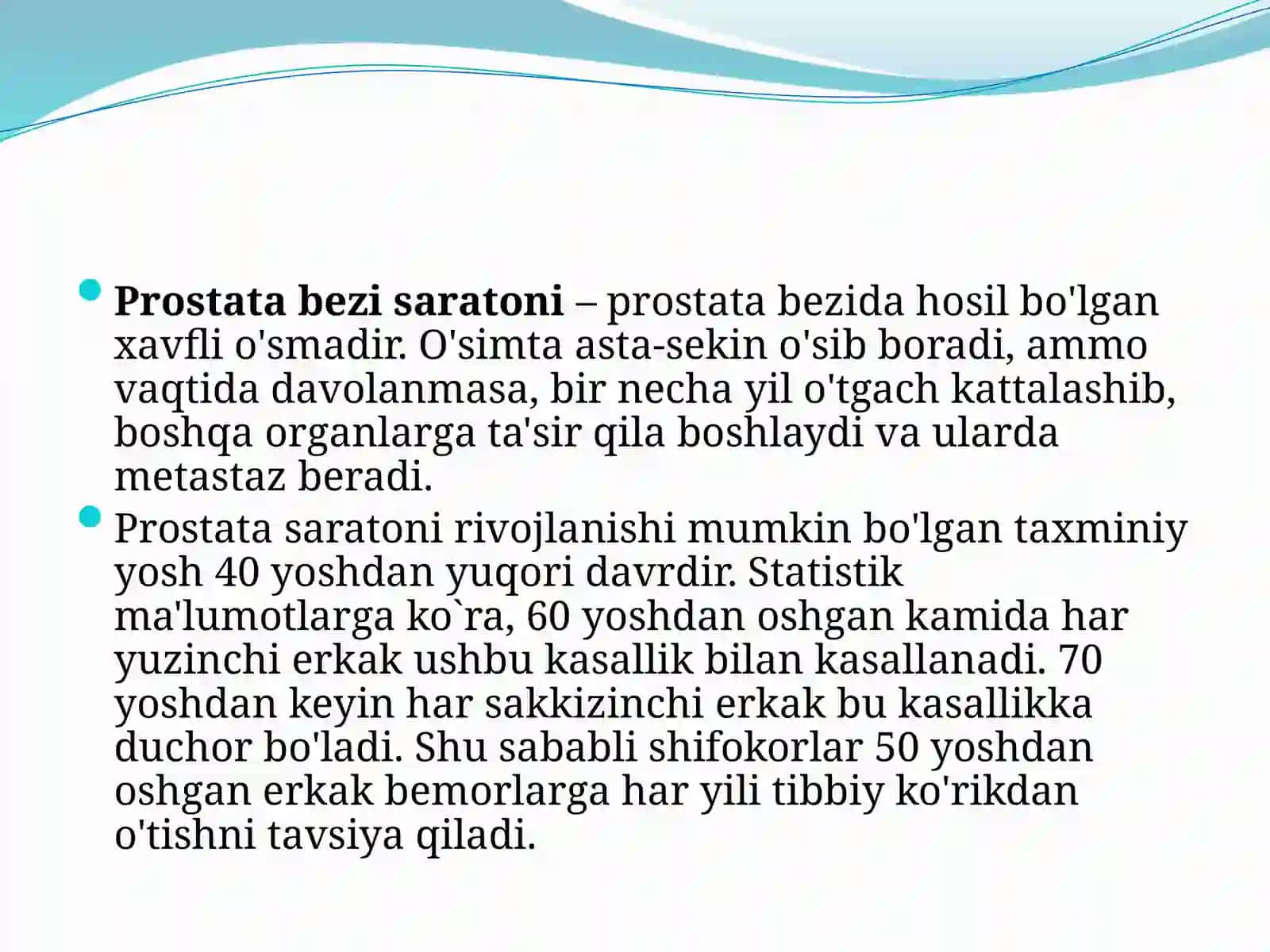 Prostata bezi o’smalari 2