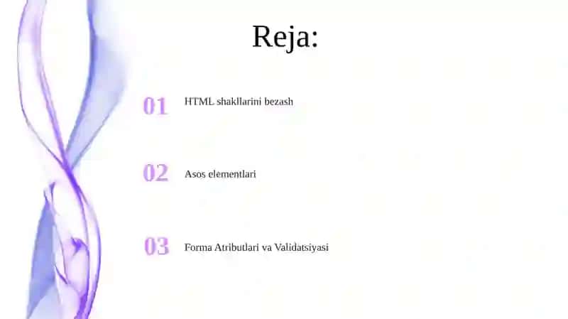 HTML tilida forma yaratish imkonyatlari 2