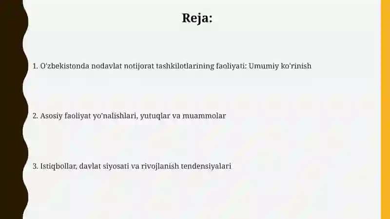 Ozbekistonda nodavlat notijorat tashkilotlarining faoliyati 2