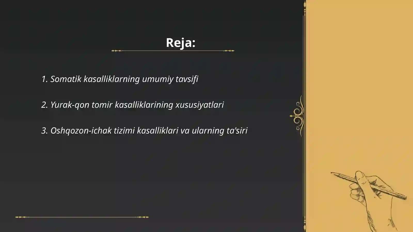 Somatik kasalliklar va ularnung o'ziga xos xususiyatlari 2