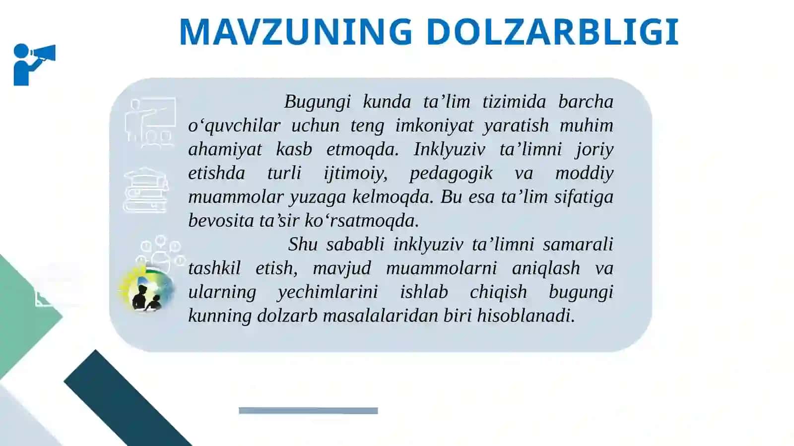 Inklyuziv ta’limni tashkil etishda yuzaga keluvchi muammolar va ularning yechimlari 2
