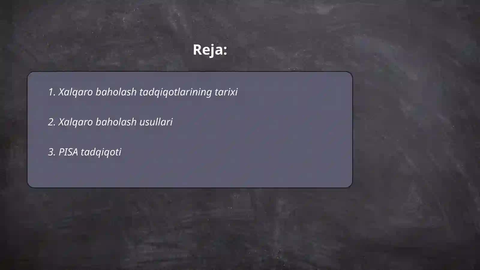 Xalqaro baholash tadqiqotlari tahlili 2