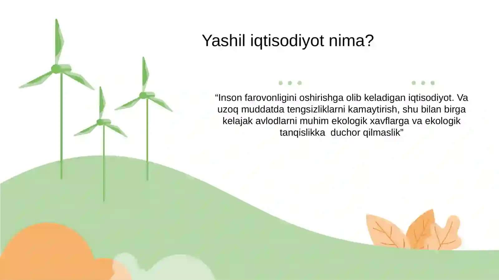 Yashil iqtisodiyot nima? 2