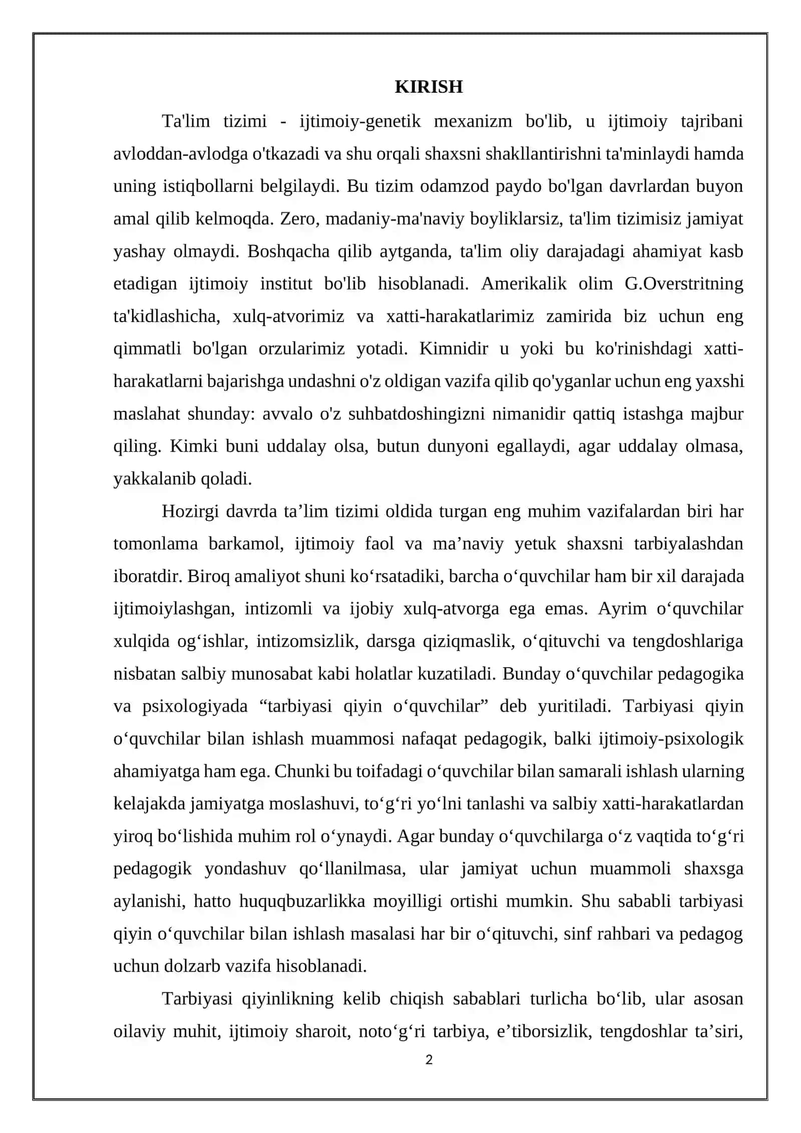Tarbiyasi qiyin o'quvchilar bilan ishlash usullari 2