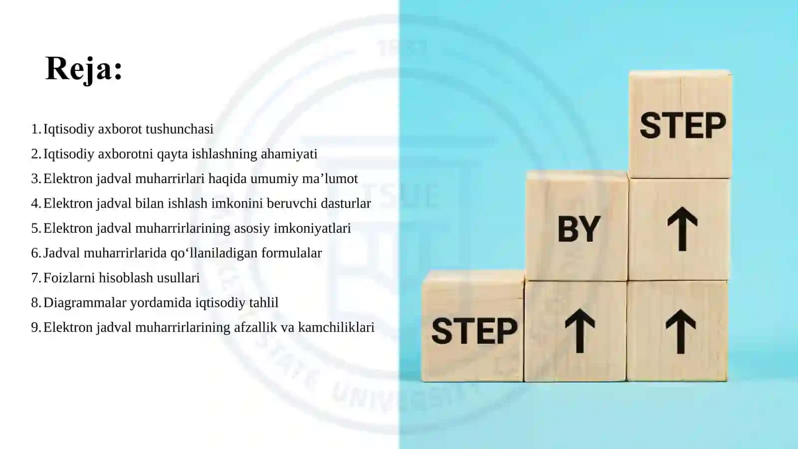 Iqtisodiy axborotlarni qayta ishlashda elektron jadval muharrirlaridan foydalanish 2
