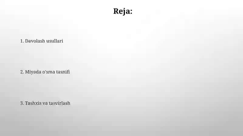 Miyada o'sma tasnifi 2