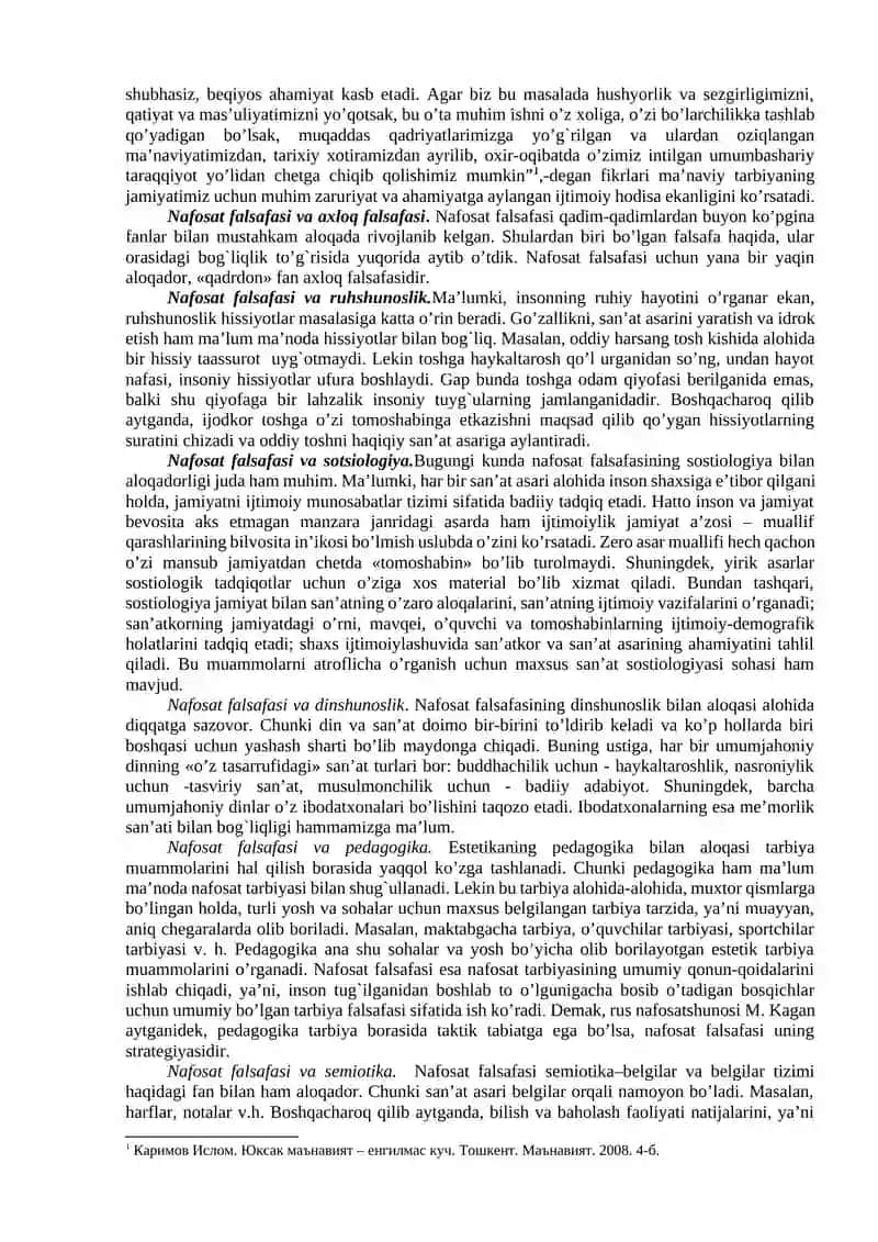 Nafosat falsafasi (Estetika) 2
