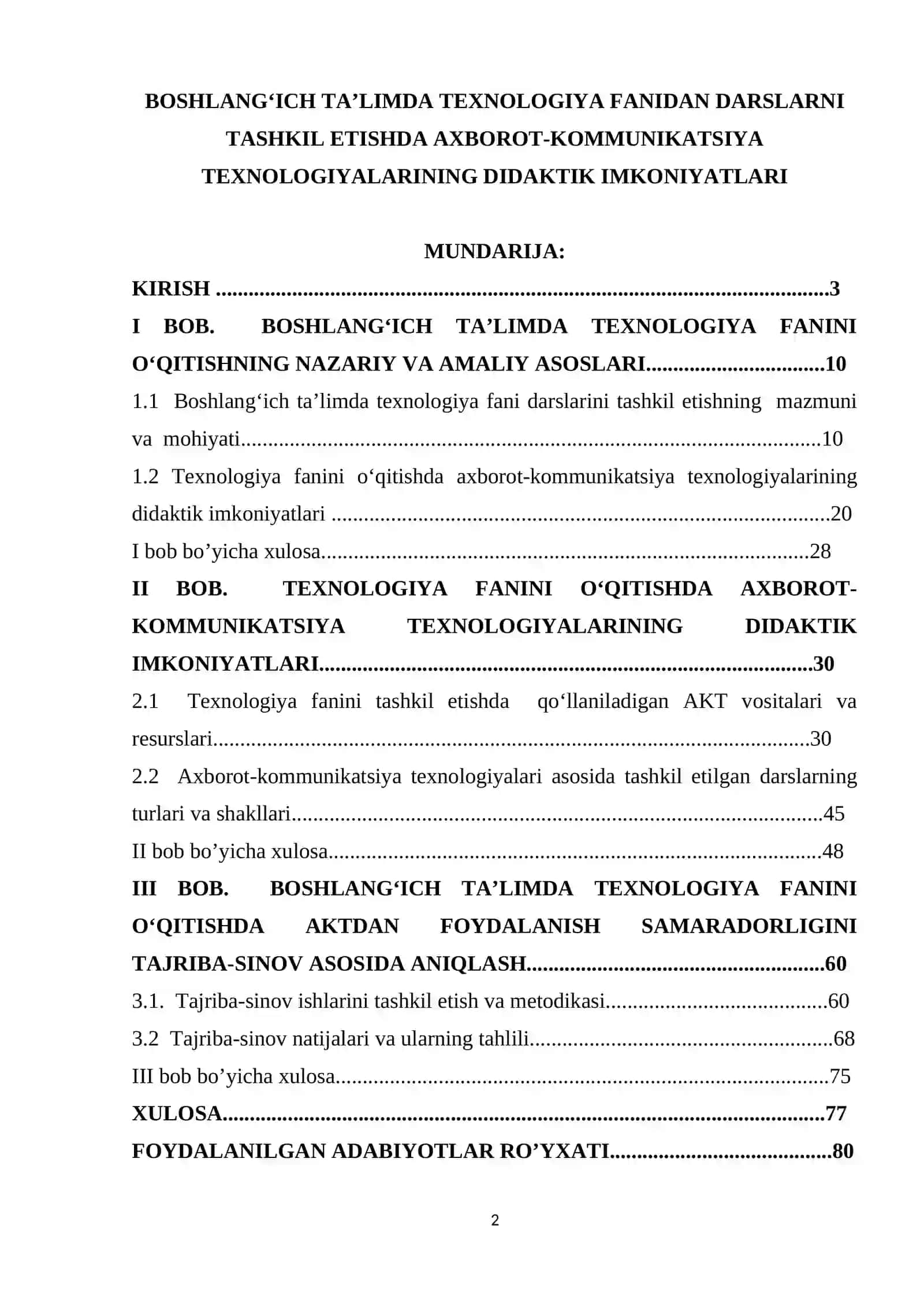 BОSHLАNG‘ICH TА’LIMDА TEXNОLОGIYА FАNIDАN DАRSLАRNI TАSHKIL ETISHDА АXBОRОT-KОMMUNIKАTSIYА TEXNОLОGIYАLАRINING DIDАKTIK IMKОNIYАTLАRI 2