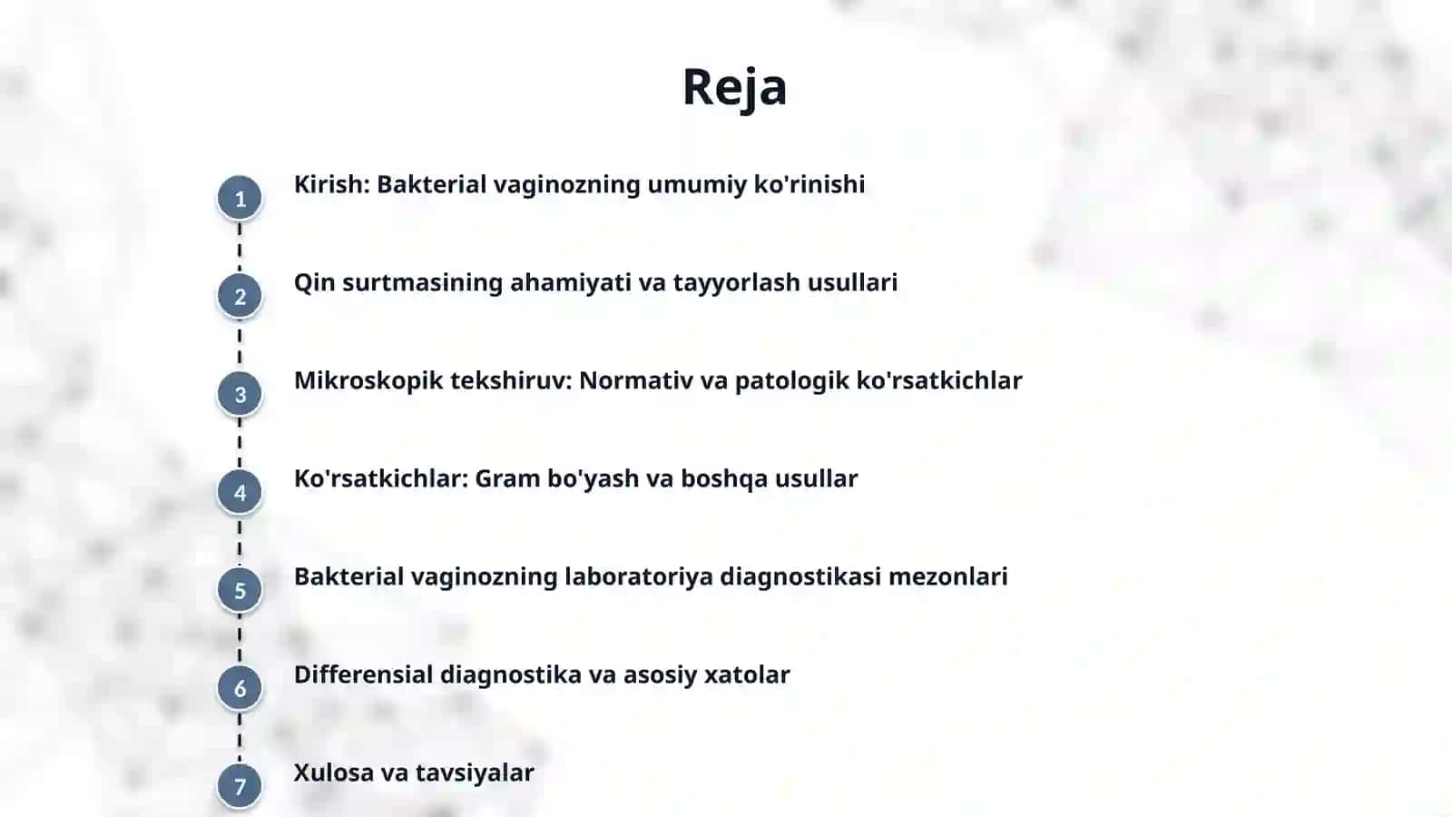 Qin surtmasi mikroskopiyasi. Bakterial vaginoz labarotor diagnostikasi. 2