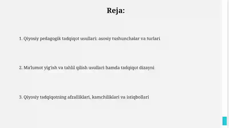Qiyosiy pedagogika fanining tadqiqot metodlari 2