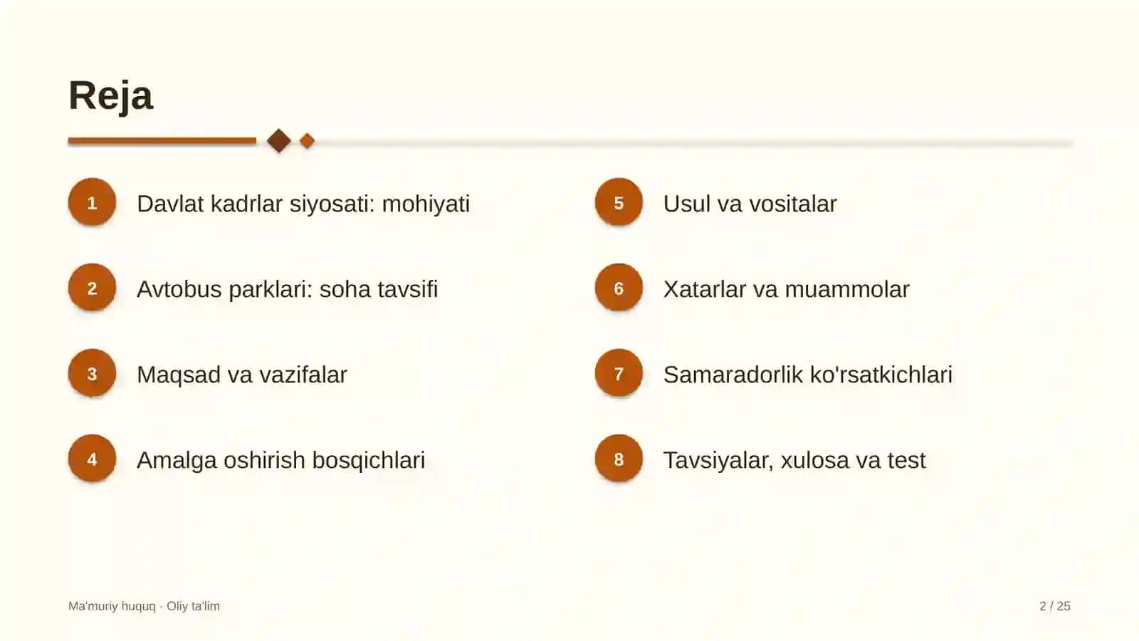 Avtobus parklarida davlat kadrlar siyosati 2