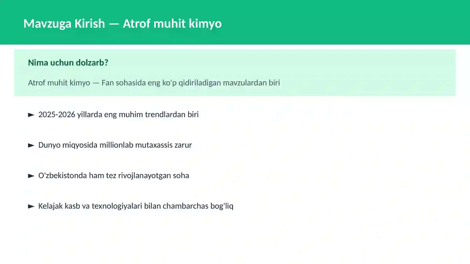 Atrof muhit kimyo 2