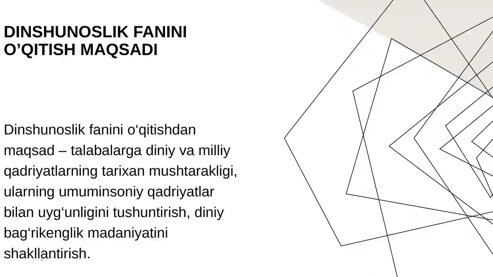 Dinshunoslik Fanining Vazifalari 2