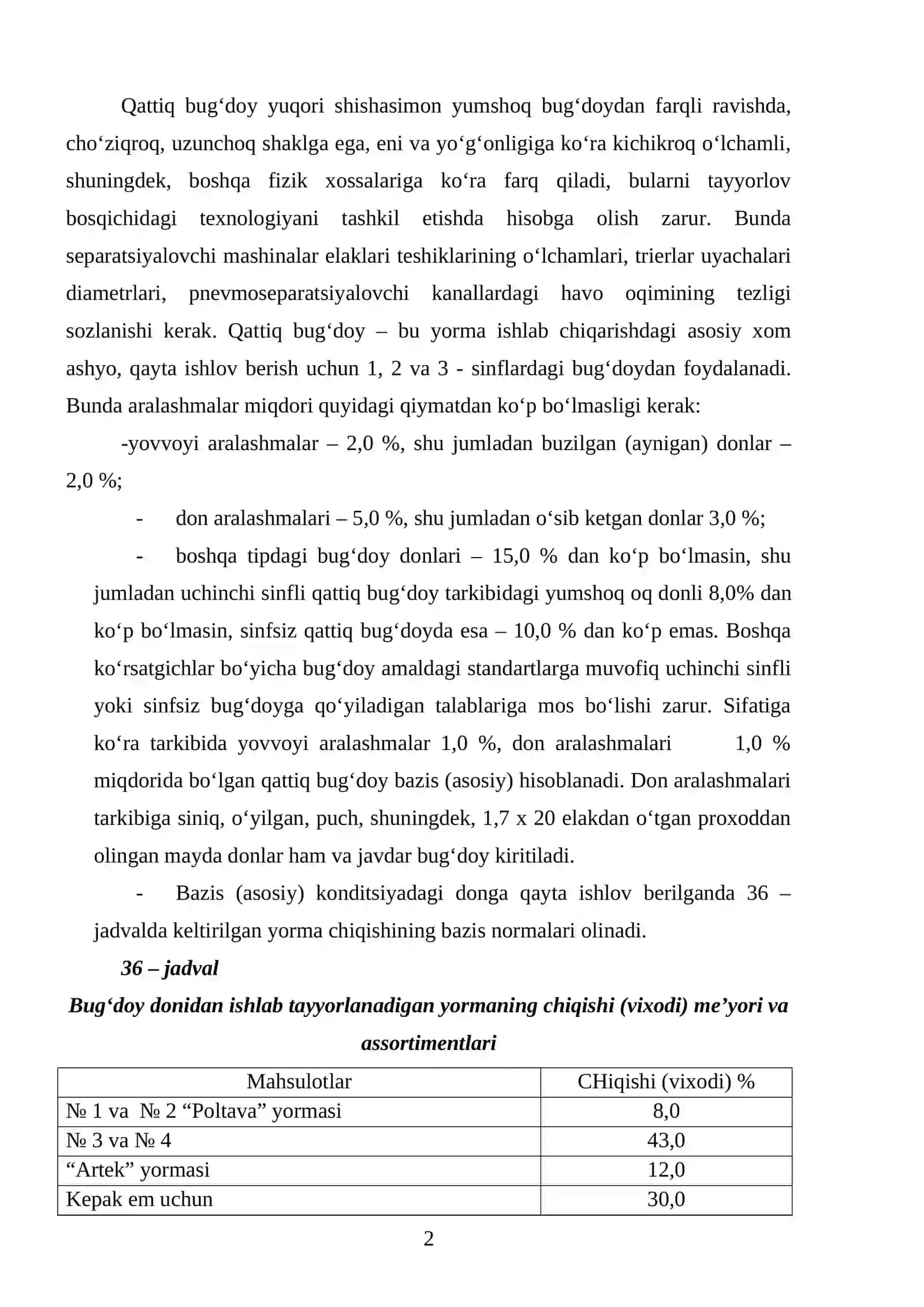 Bugdoy donidan navli yormalar olish texnologiyasi 2