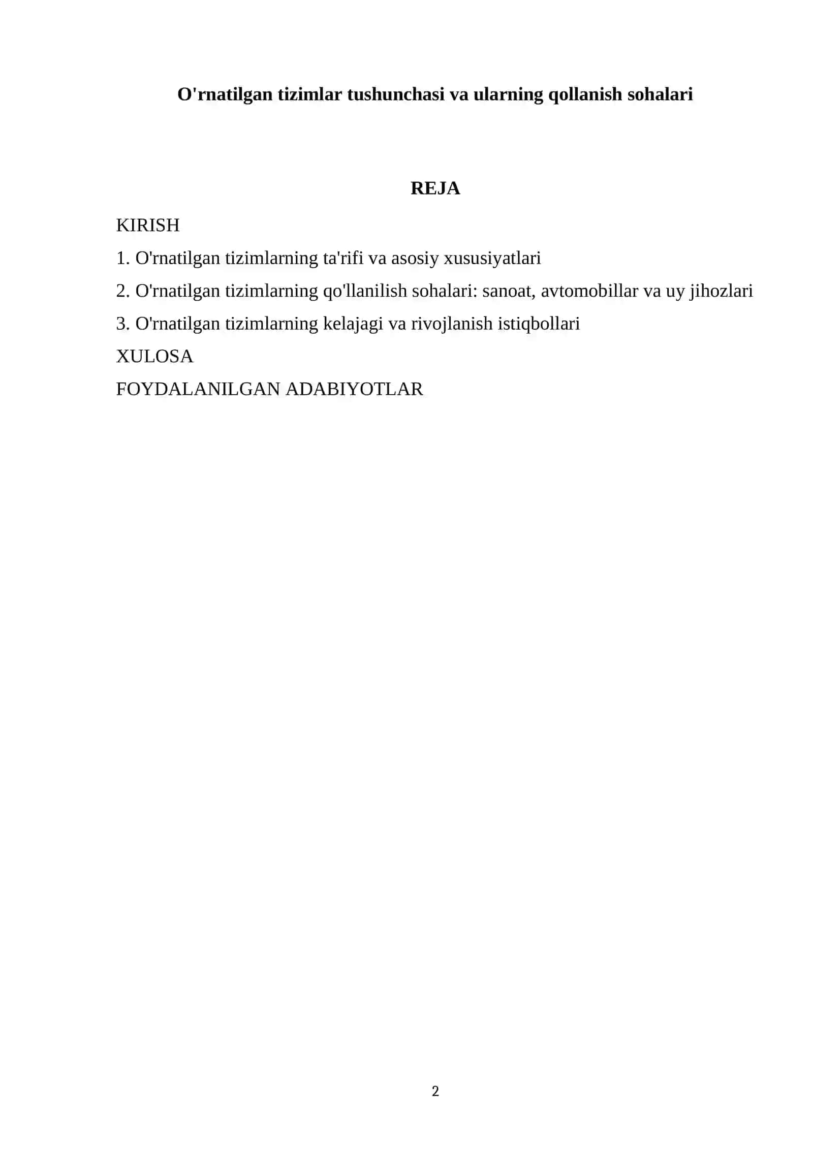 O'rnatilgan tizimlar tushunchasi va ularning qollanish sohalari 2