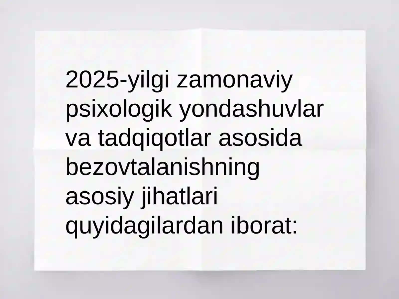 Bezovtalanish tushunchasi 2