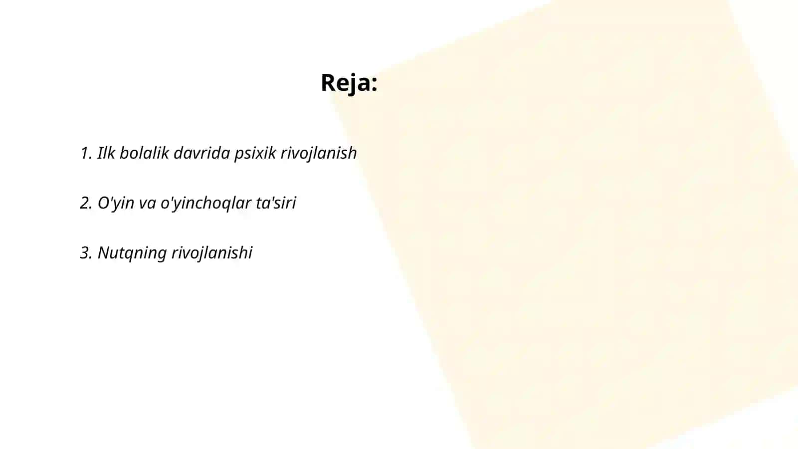 Gòdaklik davrida ilk rivojlanish pisixikasi 2